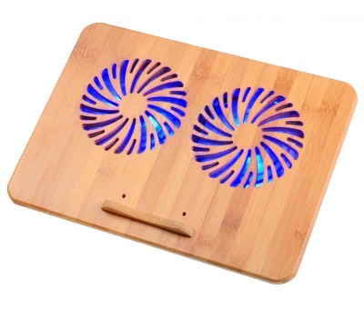 Suport de răcire laptop, Doua Porturi USB, Reglabil pe Inaltime, Pana la 17 Inch, Silentios, Design Ergonomic, Portabil, Bambus foto