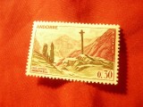 Timbru Andorra 1961 - Peisaje , 1 val. sarniera