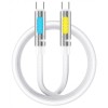 Cablu Date si Incarcare USB-C - USB-C BWOO X325C-C Led, 240W, 1.2m, Alb