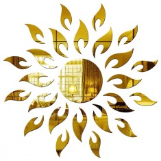 Set Oglinzi Design 3D GOLD SUN MyStyle&reg; - Oglinzi Decorative Acrilice Luxury Home 27 buc/set