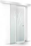 Usa culisanta Boss &reg; model Peace alb, 60x215 cm, sticla mata 8 mm, glisanta in ambele directii