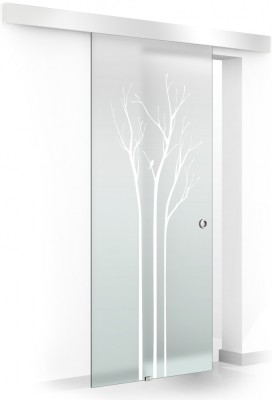 Usa glisanta Boss &amp;reg; model Peace alb, 80x215 cm, sticla mata 8 mm, culisanta in ambele directii foto