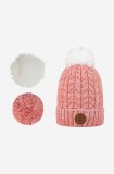 Cabaia caciula Creative Vegan culoarea roz, din tricot gros