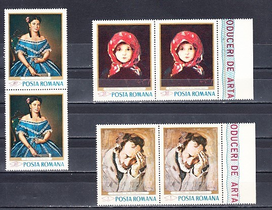 A11 TX9 1 - 1968 - Reproduceri de arta I - perechi de cate doua timbre