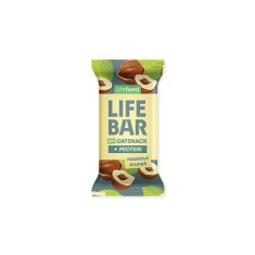 Baton proteic de ovaz cu alune de padure, bio, 40g, Lifebar