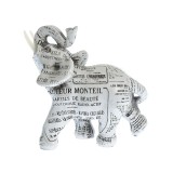 Statueta elefant cu imprimeu ziar