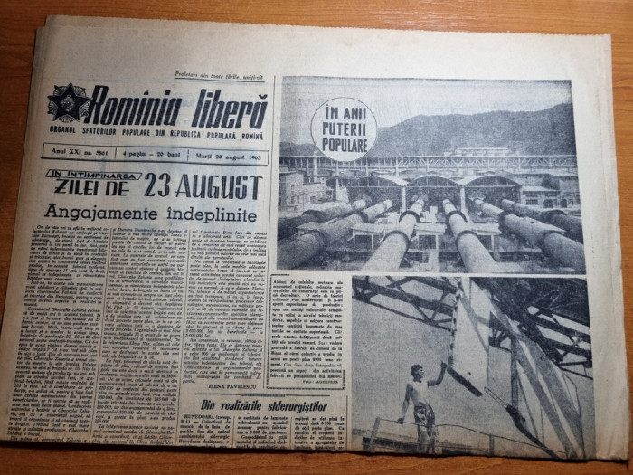 romania libera 20 august 1963-art. radeni jud, bacau,regiunea ploiesti