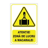 Indicator de avertizare Atenție! Zonă de lucru a macaralei
