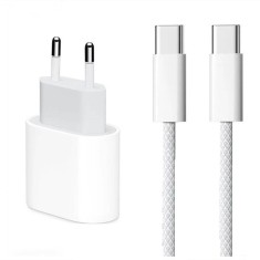 Incarcator Rapid USB-C 30W Compatibil cu iPhone 15/15 PRO/15 PRO MAX/SAMSUNG/ AirPods/Huawei/Google , Cablu USB-C Alb