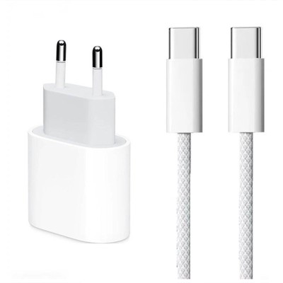 Incarcator Rapid USB-C 30W Compatibil cu iPhone 15/15 PRO/15 PRO MAX/SAMSUNG/ AirPods/Huawei/Google , Cablu USB-C Alb foto
