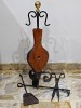 Antic set de unelte pentru semineu, cu foale, Rar, 69cm