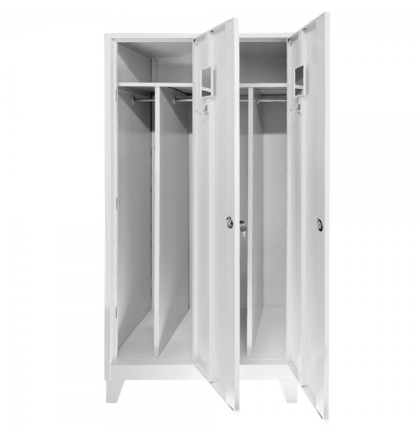 Vestiar Compartimentat Premium metalic cu picioare si 2 usi, 800x500x1920 mm (LxlxH), Asamblat, Plus
