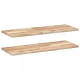 Rafturi suspendate 2 buc. 80x30x2 cm lemn masiv acacia netratat