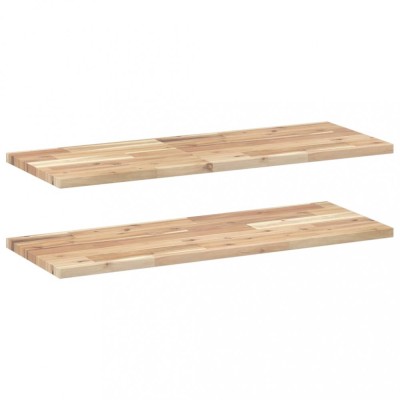 Rafturi suspendate 2 buc. 80x30x2 cm lemn masiv acacia netratat foto