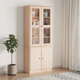 vidaXL Vitrine din sticlă &bdquo;ALTA&rdquo; 77x35x186,5 cm, lemn masiv de pin