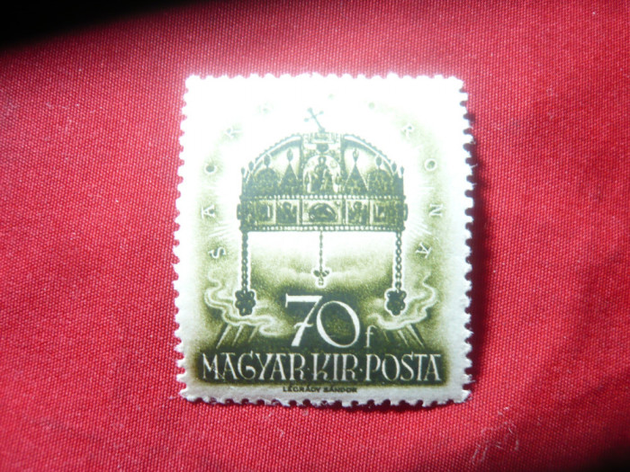 Timbru Ungaria 1938 - Coroana Sfanta , val. 70f