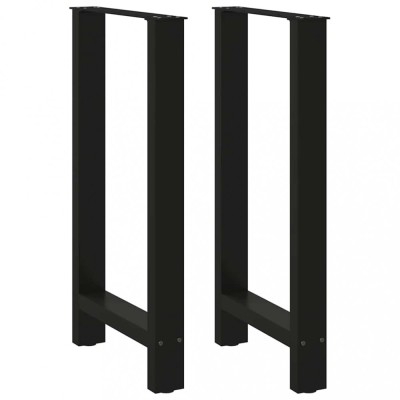 vidaXL Picioare masă de bar, negre, 2 buc., 40x(90-91) cm, oțel 4013324 foto
