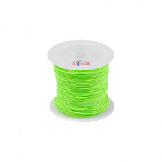 Snur rasucit cerat din poliester pentru bijuterii Crisalida, diametru 0,8 mm, lungime 9 m, Verde neon