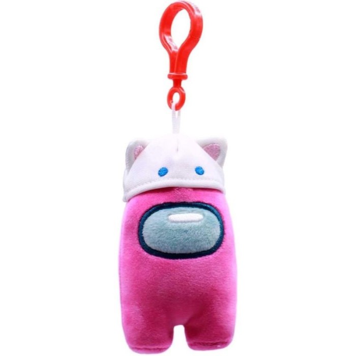 Jucarie de plus cu breloc, Among Us, Fucsia, 11cm