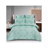 Cumpara ieftin Lenjerie de Pat Finet Jacquard cu Elastic, pentru Pat Dublu, 6 Piese, Verde Menta - SIPR-T3-01