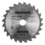 Disc fierastrau vidia Graphite 200 x 30 mm, 24 dinti, pentru lemn