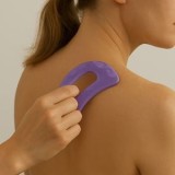 Instrument de masaj Gua Sha pentru corp, 18x7 cm, Lila, CMCLASS