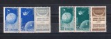 ROMANIA 1957 - SATELITII ARTIFICIALI AI PAMANTULUI, TRIPTIC, MNH - LP 444a(2)