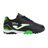Ghete Fotbal Copii Joma Toledo 2501 TF Negru - Teren Sintetic, Material Sintetic Rezistent, Inchidere Siret