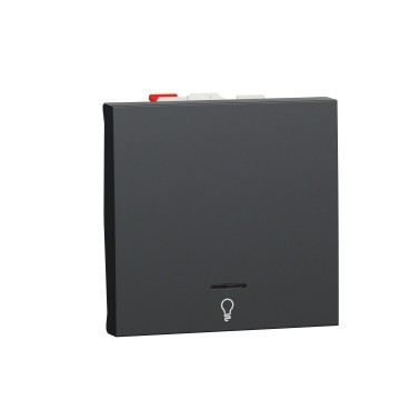 Intrerupator revenire simbol lumina cu led 2M Schneider Noua Unica antracit NU320654LN foto
