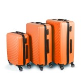Set 3 Valize/Trolere Rigide din ABS++ cu Cifru si Roti Detasabile, Portocaliu