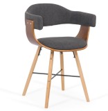 Scaun bucatarie si living BUC 016, stofa, structura lemn, spatar curbat, 100 kg