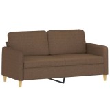 Cumpara ieftin Canapea cu 2 locuri, maro, 140 cm, material textil