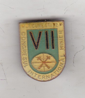 bnk ins Insigna Congresul international minier Bucuresti 1972 foto
