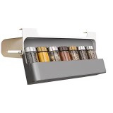 Organizator pentru condimente suspendat, Neirini, Gri/Alb, 32 x 13 x 13 cm