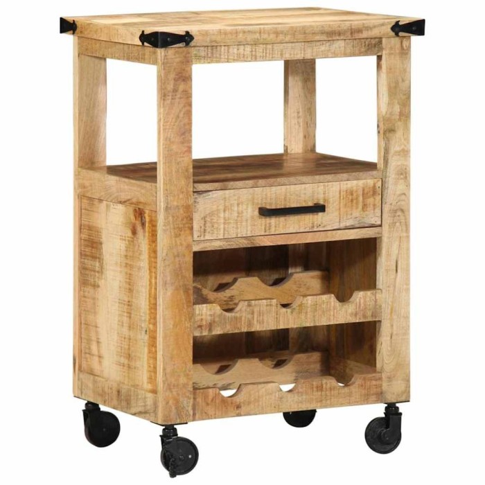 vidaXL Troler de Bucătărie 55x40x80 cm Lemn Rustic Masiv de Mango