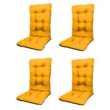 Set Perne pentru scaun de casa si gradina cu spatar, 48x48x75cm, culoare galben, 4 buc/set, Palmonix