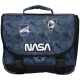 Ghiozdan Scoala NASA Space Explorer Vadobag, 33x38x12 cm, Poliester, Buzunare, Elemente Reflectorizante, Primar