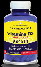 Vitamina d3 naturala 5000ui 120cps vegetale foto