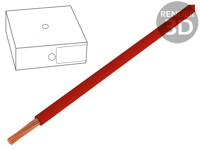 Cablu Electric Litat Cu 50mm2 PVC Roșu 100m