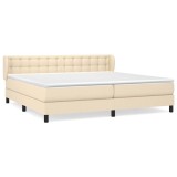 Cumpara ieftin Pat box spring cu saltea, crem, 200x200 cm, textil