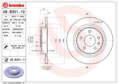 BREMBO 08.B351.11 PRIME LINE - UV Coated Disc frana foto