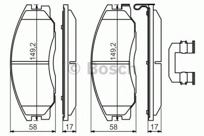 Set placute frana,frana disc SSANGYONG ACTYON I (2005 - 2011) BOSCH 0 986 494 650 foto