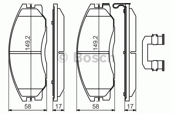 Set placute frana,frana disc SSANGYONG ACTYON I (2005 - 2011) BOSCH 0 986 494 650