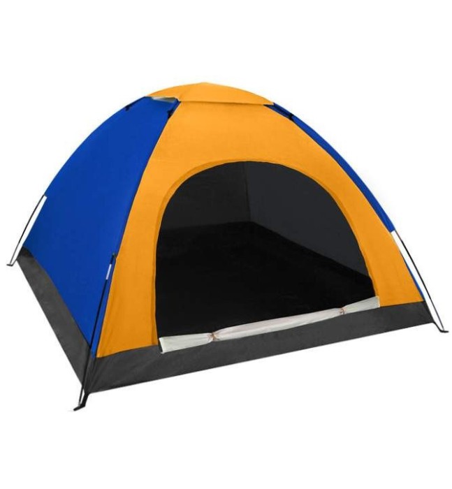 Cort camping cu plasa anti insecte,pentru 2-3 persoane,190x190x123 cm - Albastru Portocaliu