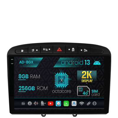 Navigatie Peugeot 308 408 (2008-2013), Android 13, X-Octacore 8GB RAM + 256GB ROM, 9.5 Inch - AD-BGX9008+AD-BGRKIT265 foto
