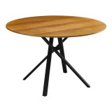 Cumpara ieftin Masa Cerco sonoma MDF cu picioare din metal negru 120x120x75 cm
