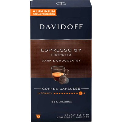 Davidoff 57 Espresso Ristretto Capsule Nespresso, 10 buc foto