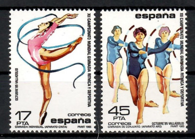 Spania 1985 - Campionatele Mondiale de gimnastică ritmică, Vallodolid, MNH foto
