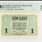 1 leu 1917 BGR PMG58 aUNC bancnota gradata