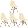 Set 4 buc, Scaune Stil Scandinav cu Picioare din Lemn de Fag, Sezut PP, 46 x 54 x 81 cm, Crem